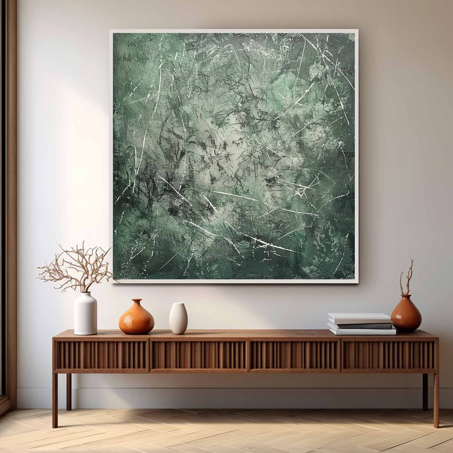Wall Art Ethereal Misty Green Atmosphere Transition