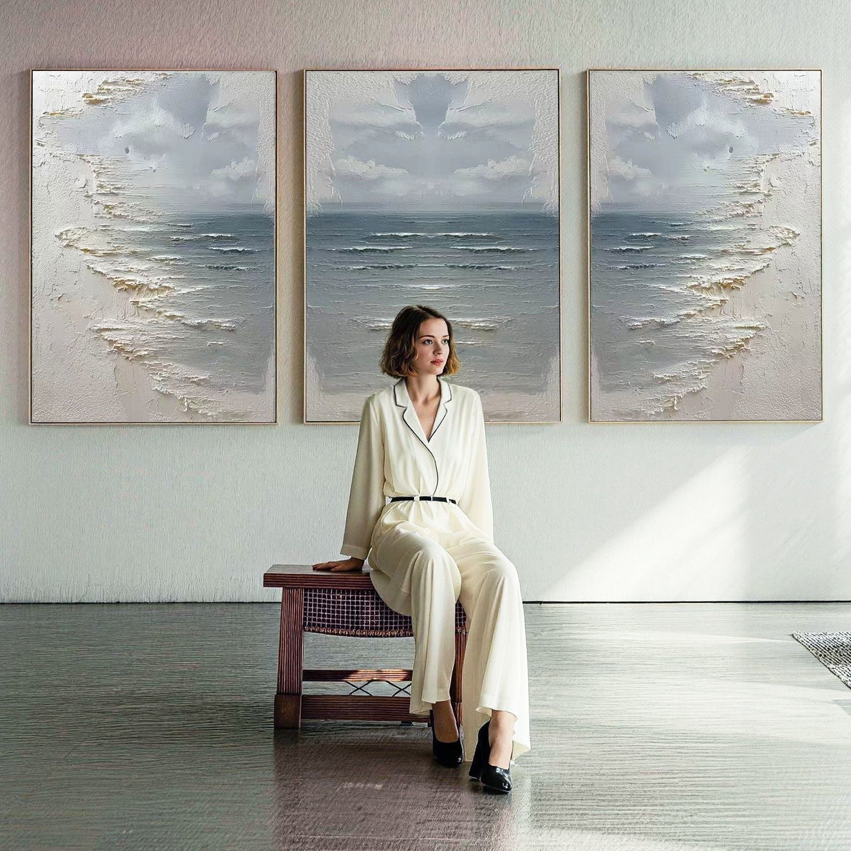 Wall Art Abstract Seascape 3-Piece Coastal