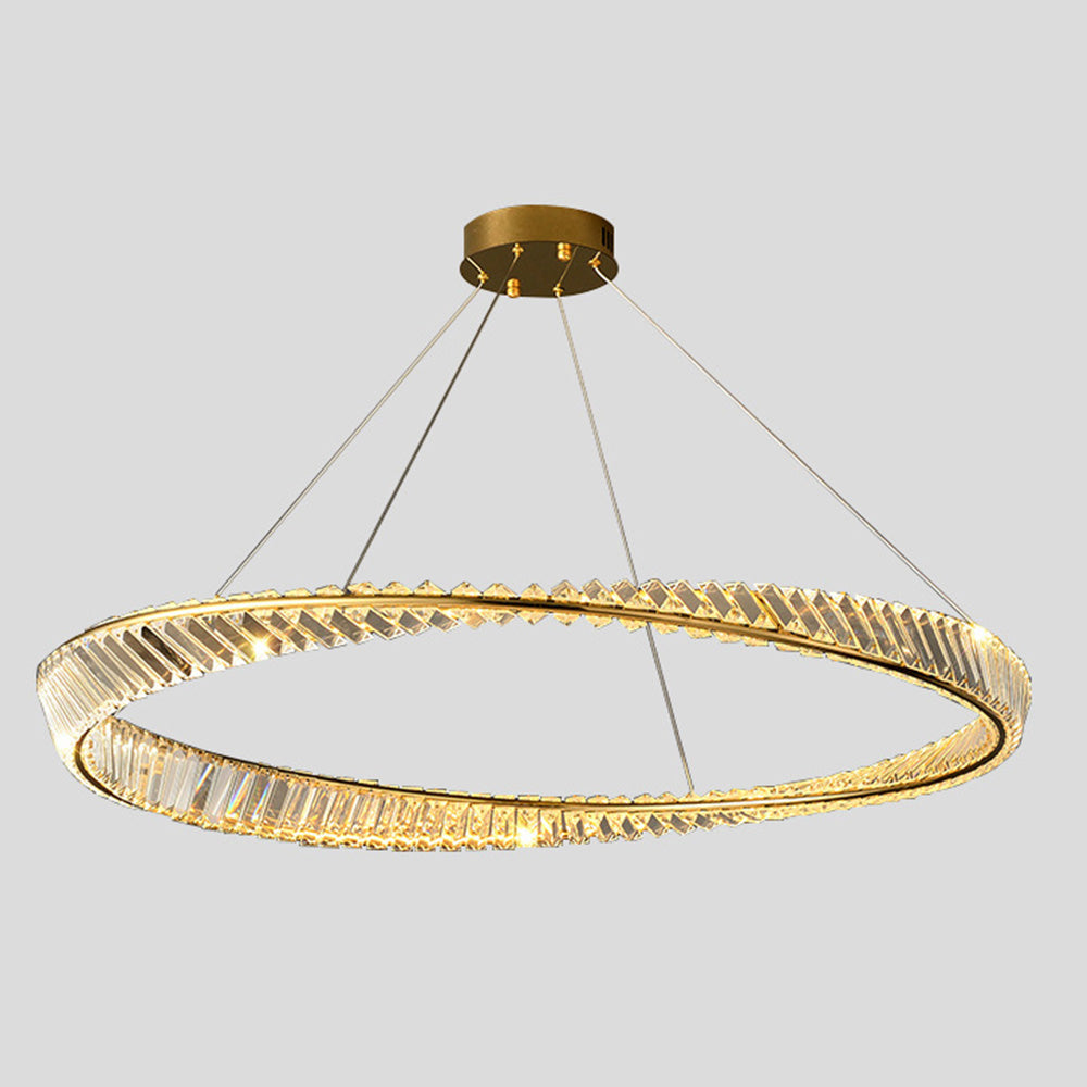 Kristy Modern Luxury Round Glass Chandelier, Gold - Neutralighting