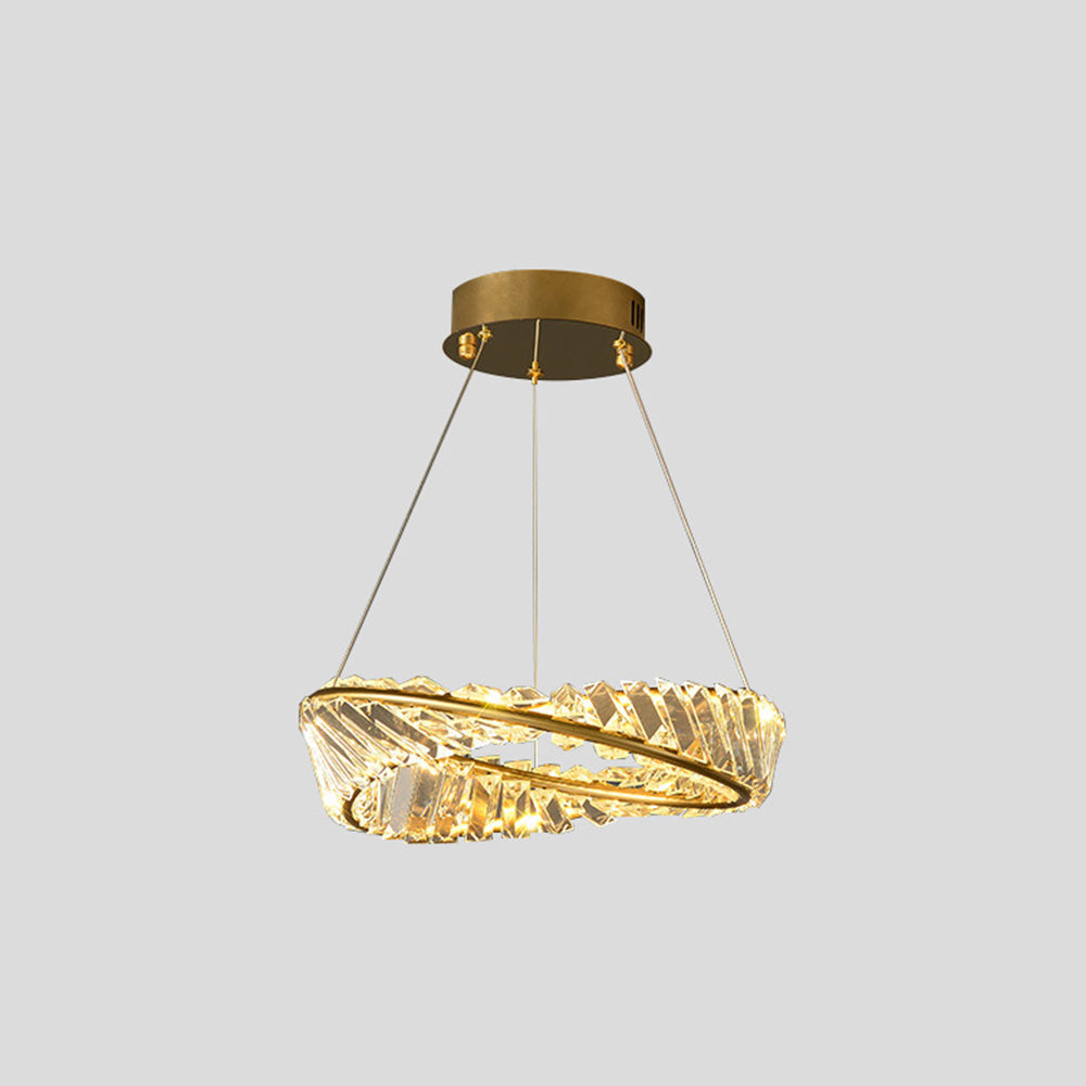 Kristy Modern Luxury Round Glass Chandelier, Gold - Neutralighting