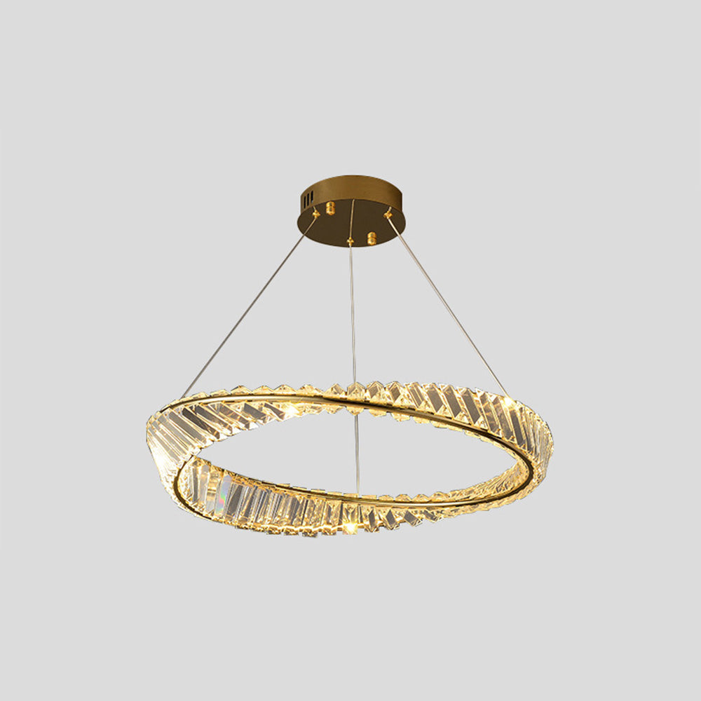 Kristy Modern Luxury Round Glass Chandelier, Gold - Neutralighting
