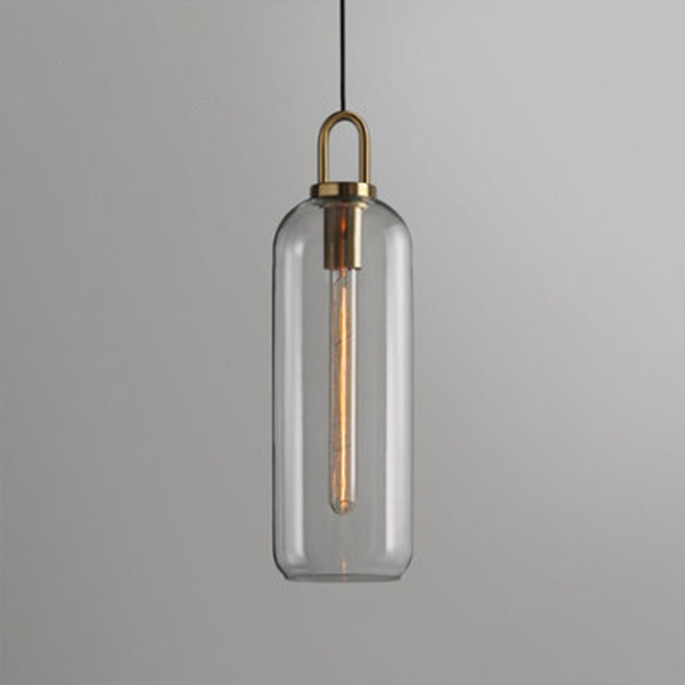 Valentina Clear& Glass Cylinder Pendant Light, 2 Color - Neutralighting