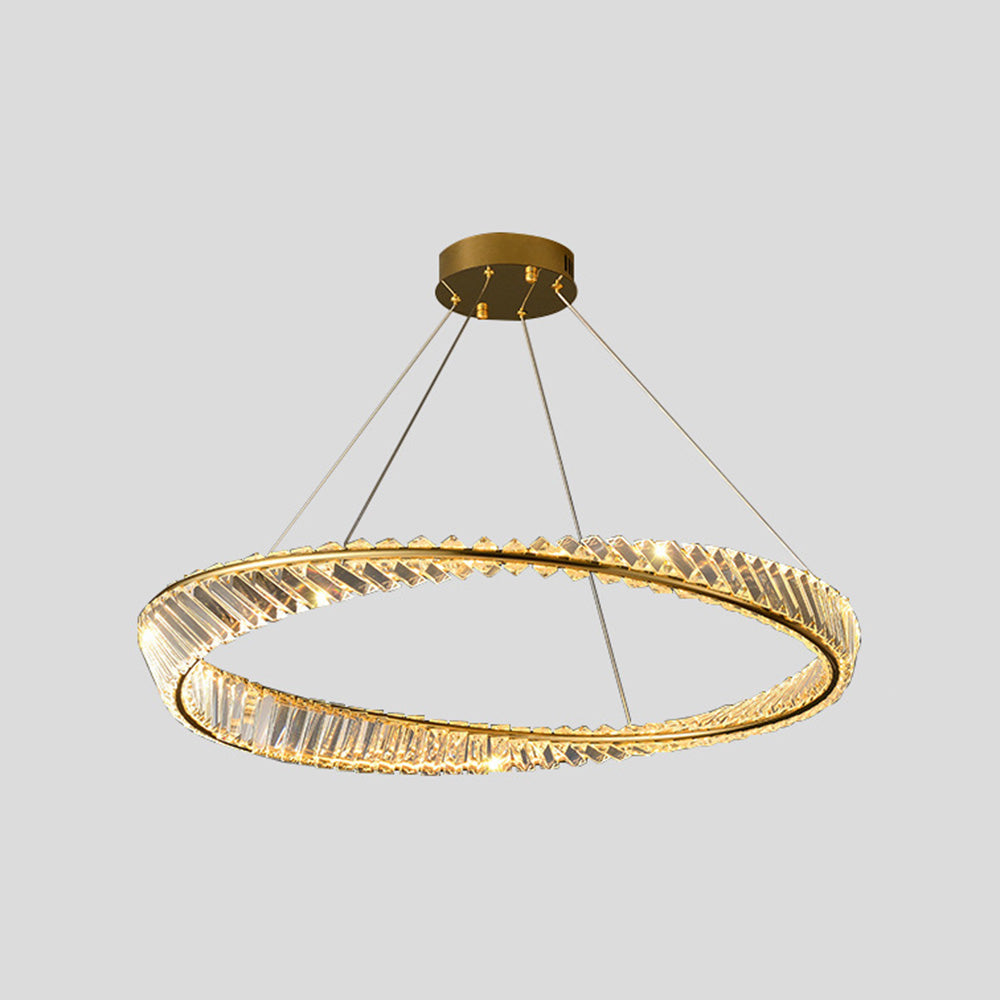 Kristy Modern Luxury Round Glass Chandelier, Gold - Neutralighting