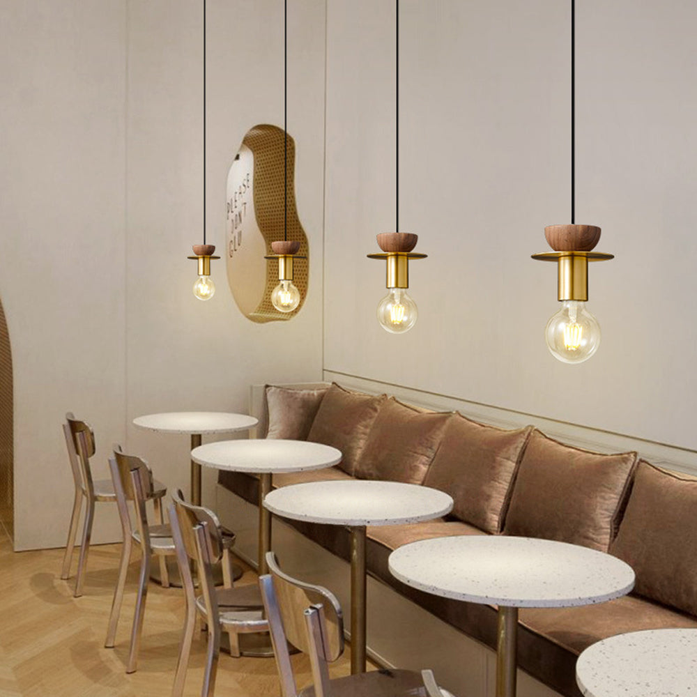 Valentina Modern Simple Pendant Light Copper Walnut Bedroom Dining Room - Neutralighting