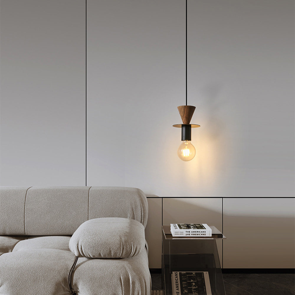 Valentina Modern Simple Pendant Light Copper Walnut Bedroom Dining Room - Neutralighting