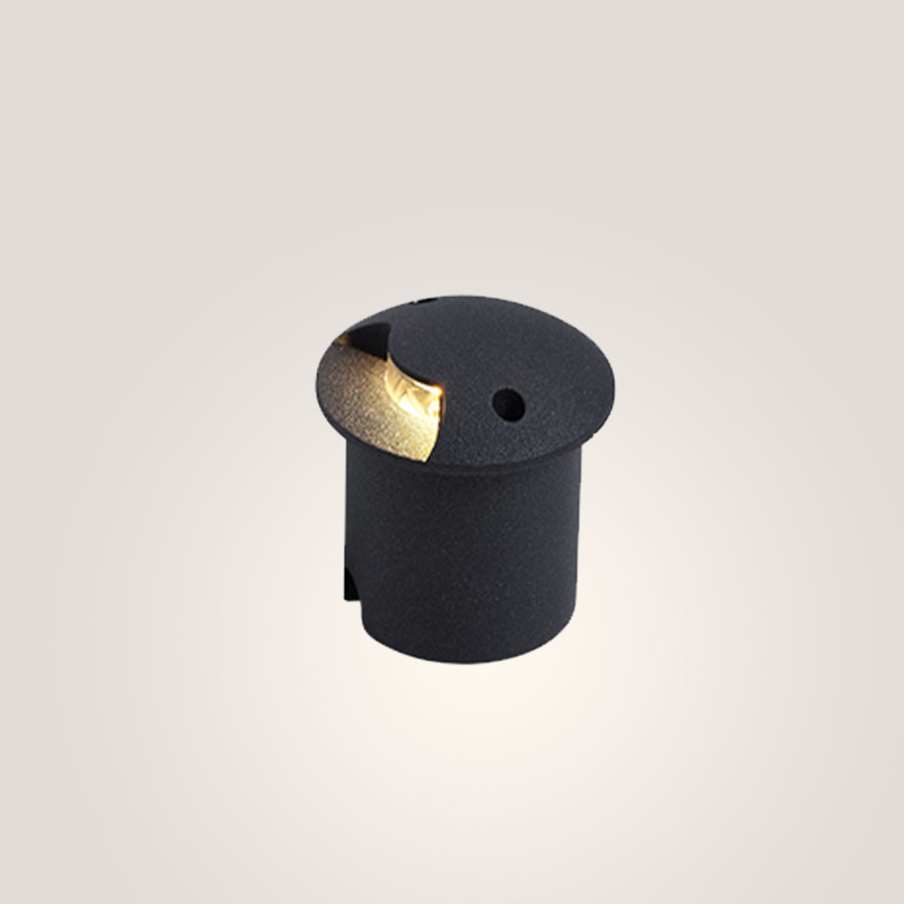 Ray Metal Cylindrical Outdoor Step/Deck Light, Black - Neutralighting