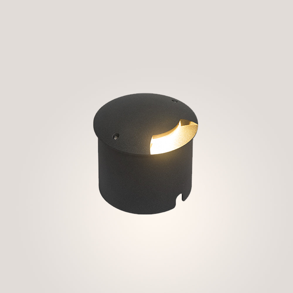 Ray Metal Cylindrical Outdoor Step/Deck Light, Black - Neutralighting