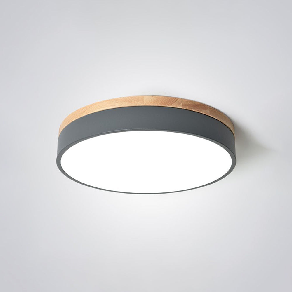 Aria Nordic LED Round Flush Mount Ceiling Light Wood Color - Neutralighting