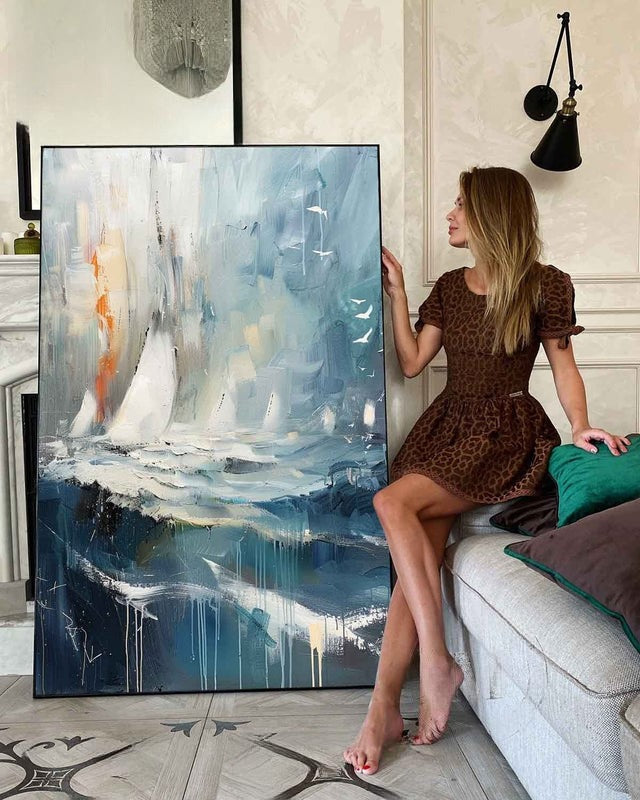 Wall Art Abstract Dynamic Ocean Wave Seascape