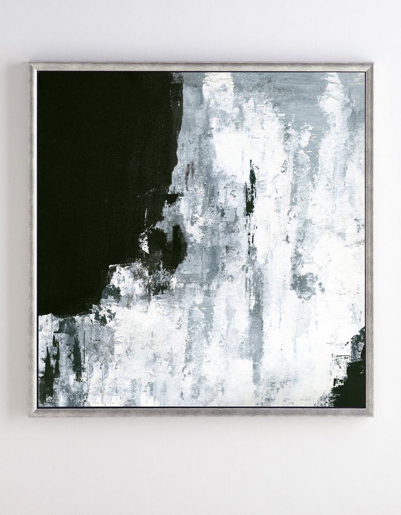 Rothko Style Black White Grey Abstract Wall Canvas