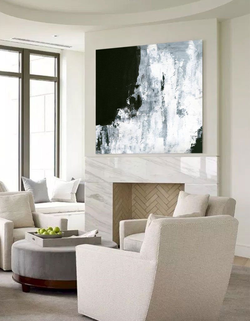 Rothko Style Black White Grey Abstract Wall Canvas