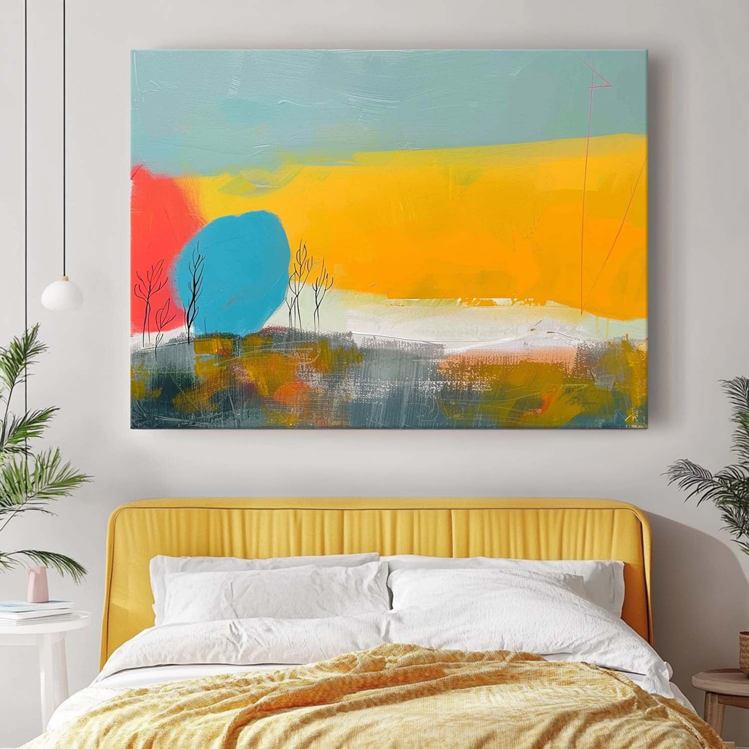 Wall Art Abstract Vibrant Painterly Layered
