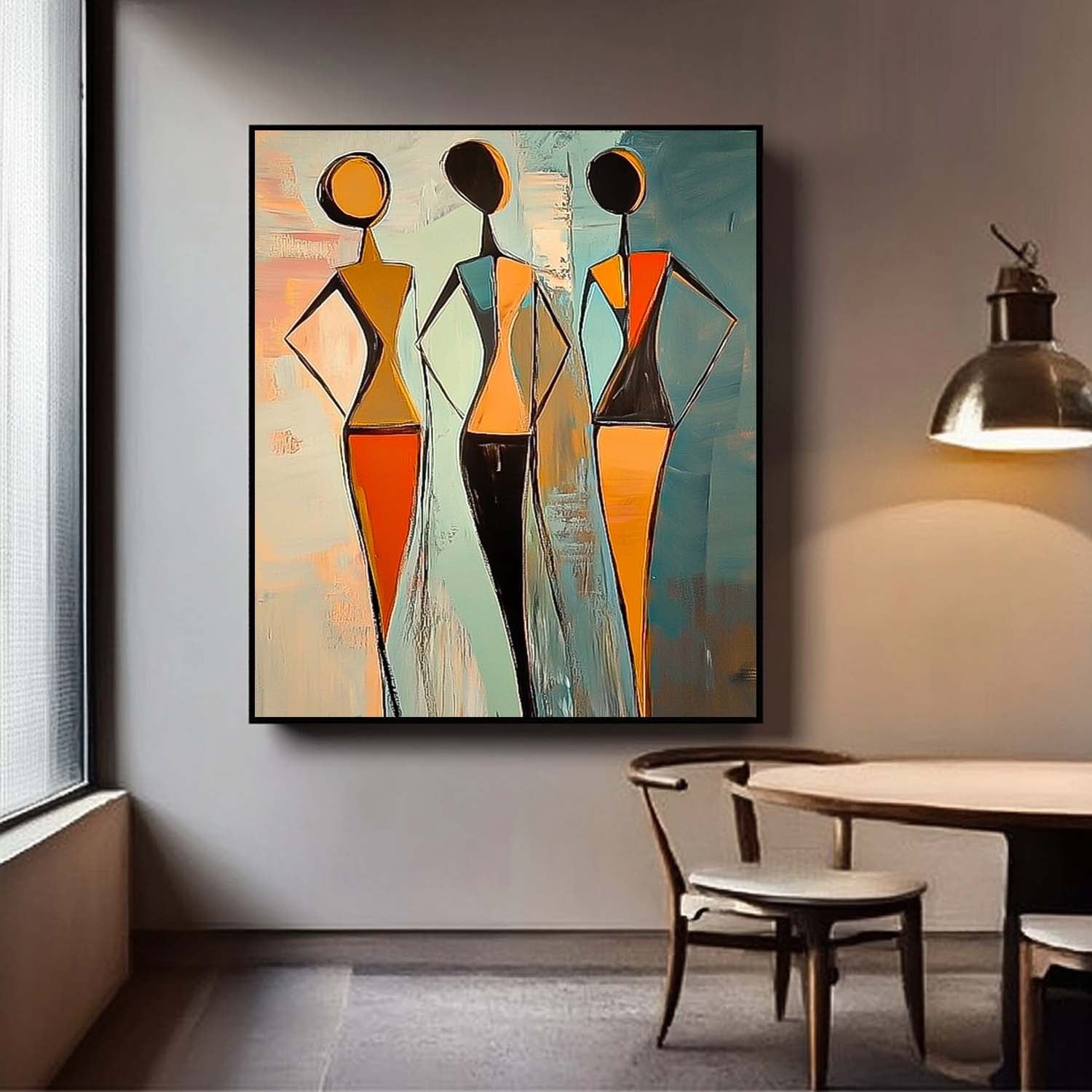 Wall Art People Minimalist Geometric Figure