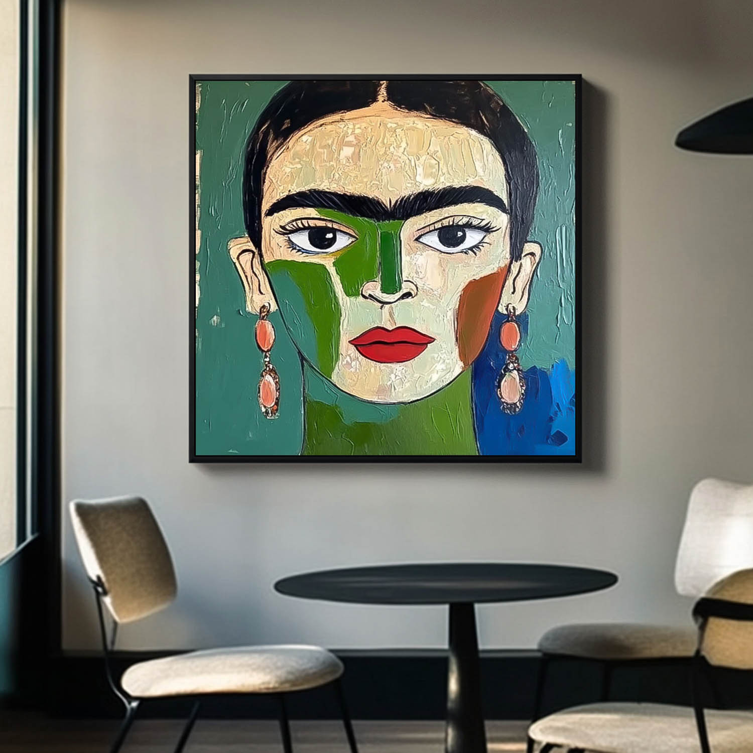 Modern Frida Kahlo Portrait Oil Painting