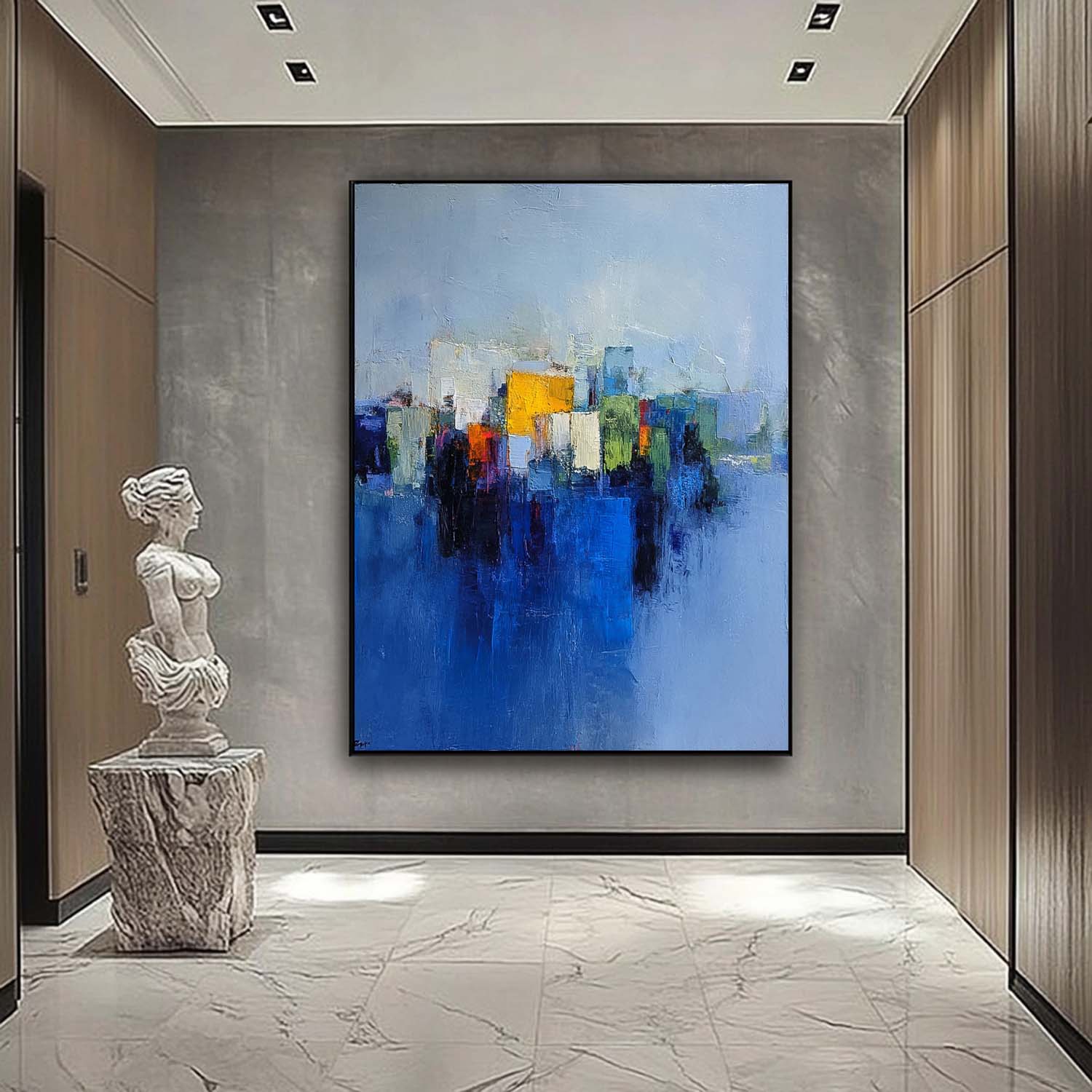Wall Art Golden City Reflection