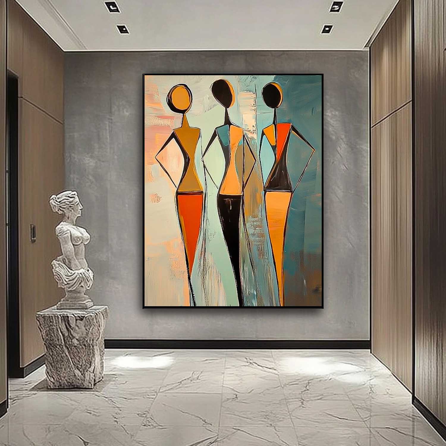 Wall Art People Minimalist Geometric Figure