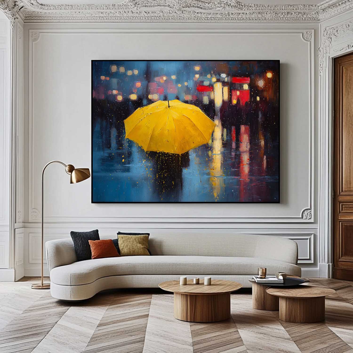 Wall Art People Neo-Impressionist Rainy Cityscape