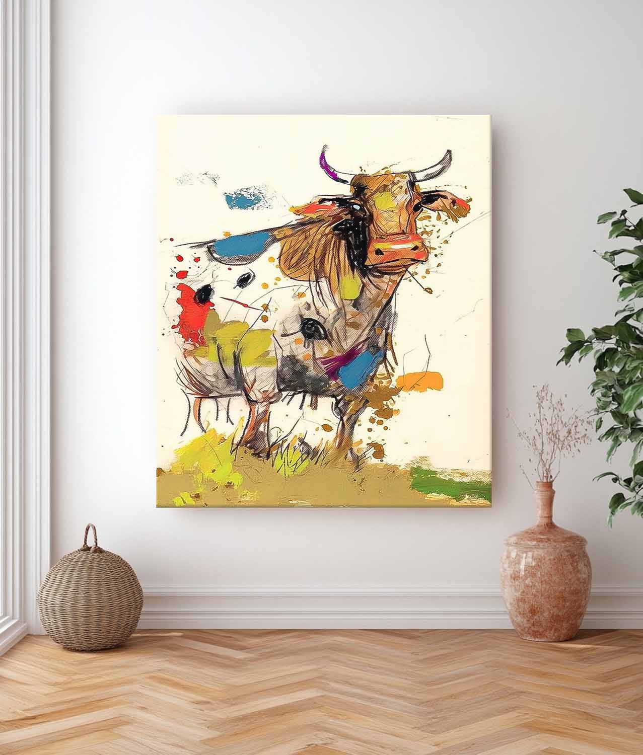 Wall Art Animal Maximalist Farm Cow