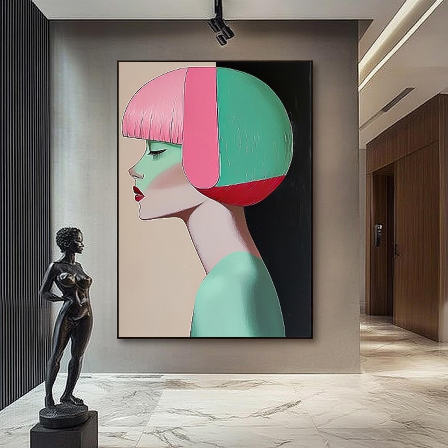 Geometric Color Block Female Portrait