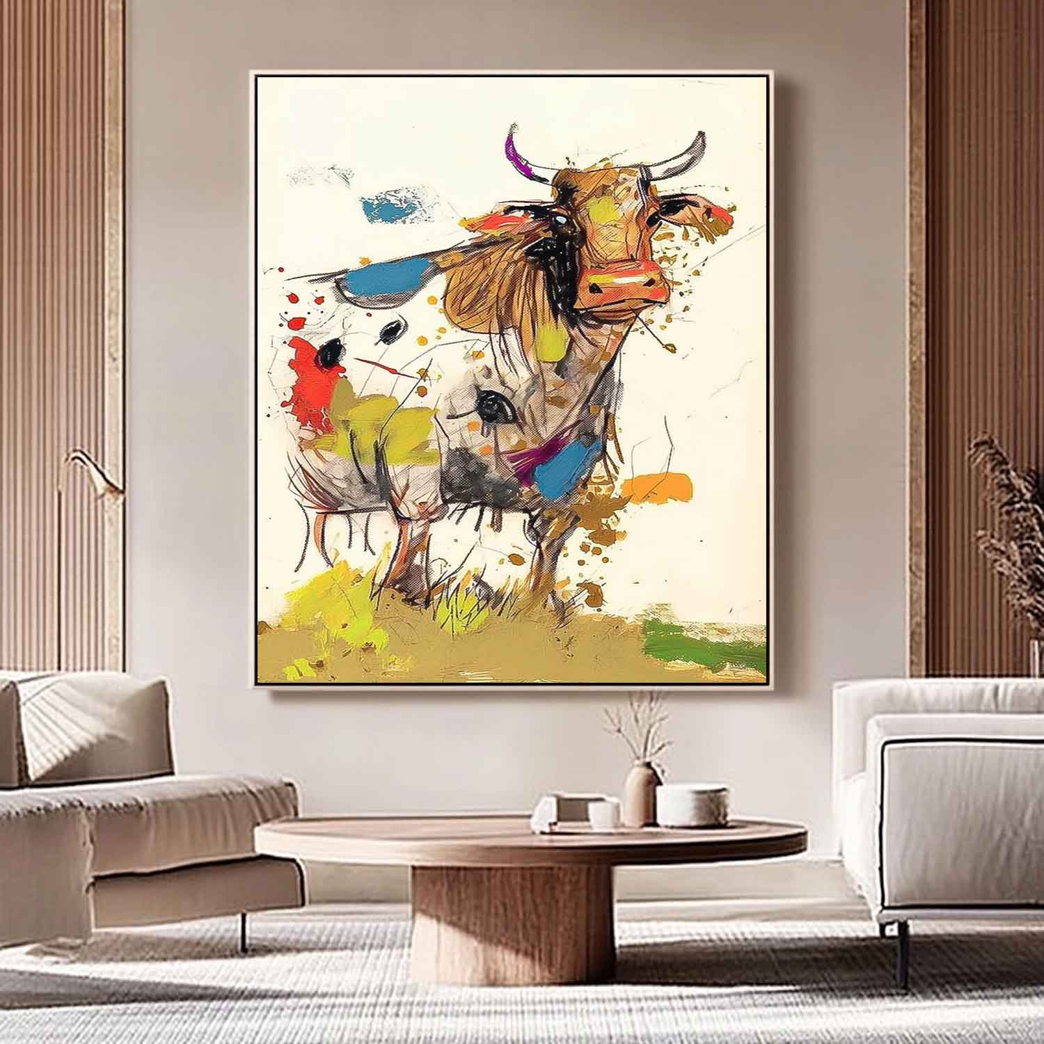 Wall Art Animal Maximalist Farm Cow