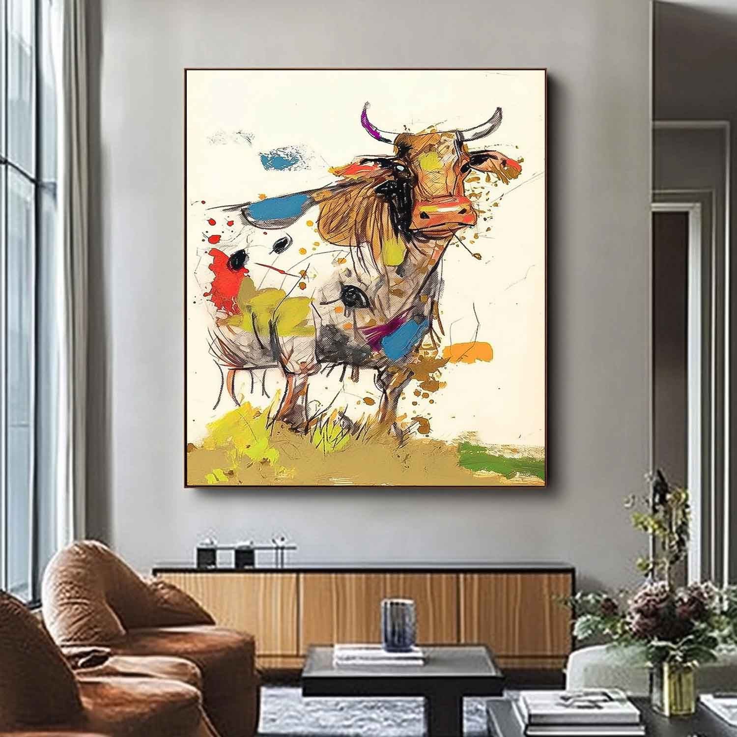 Wall Art Animal Maximalist Farm Cow