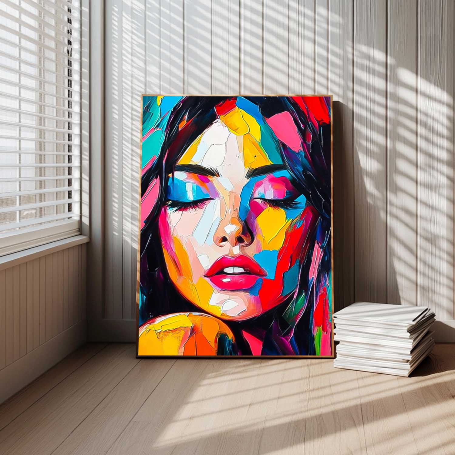 Wall Art People Maximalist Neon Color Block