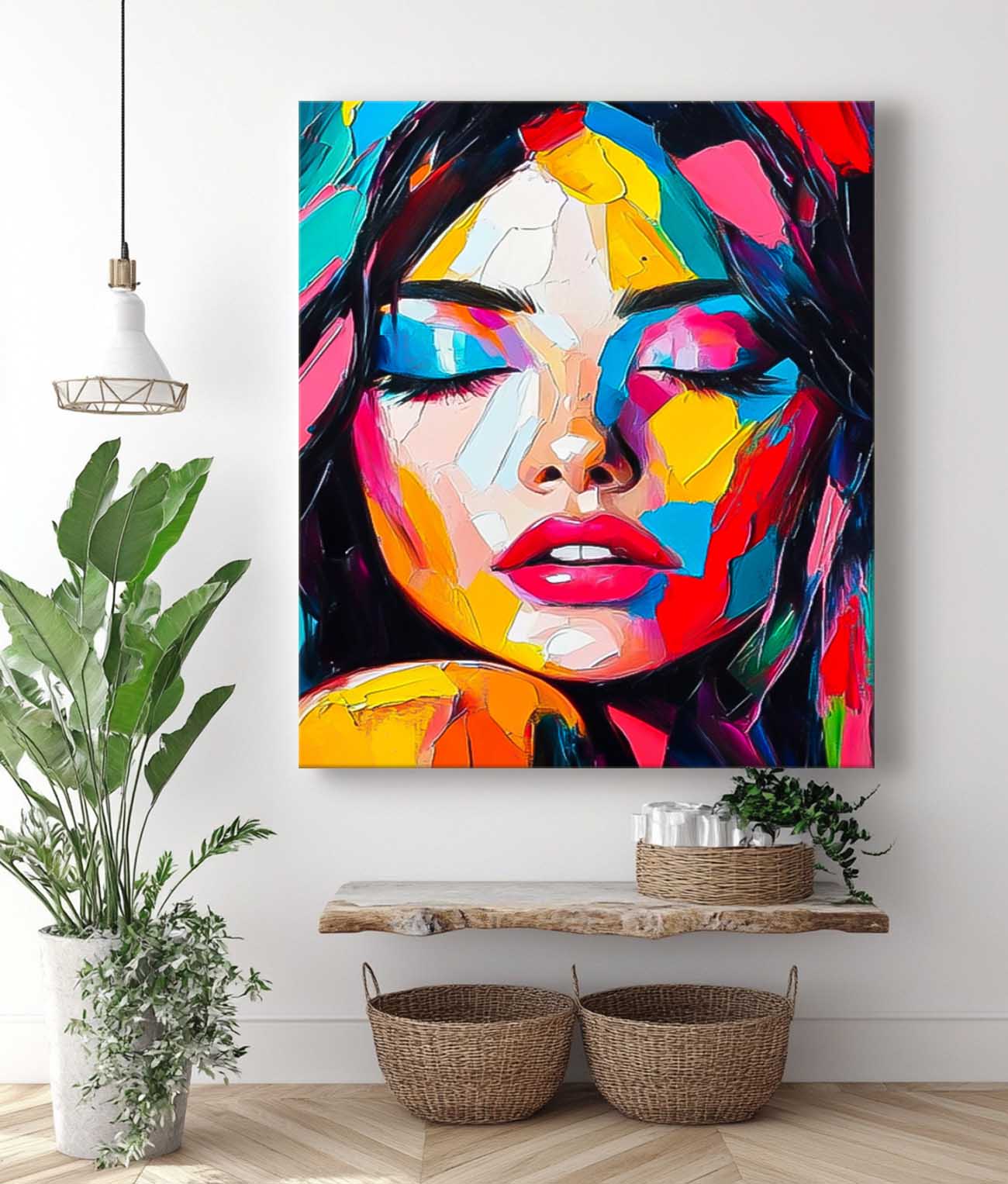 Wall Art People Maximalist Neon Color Block
