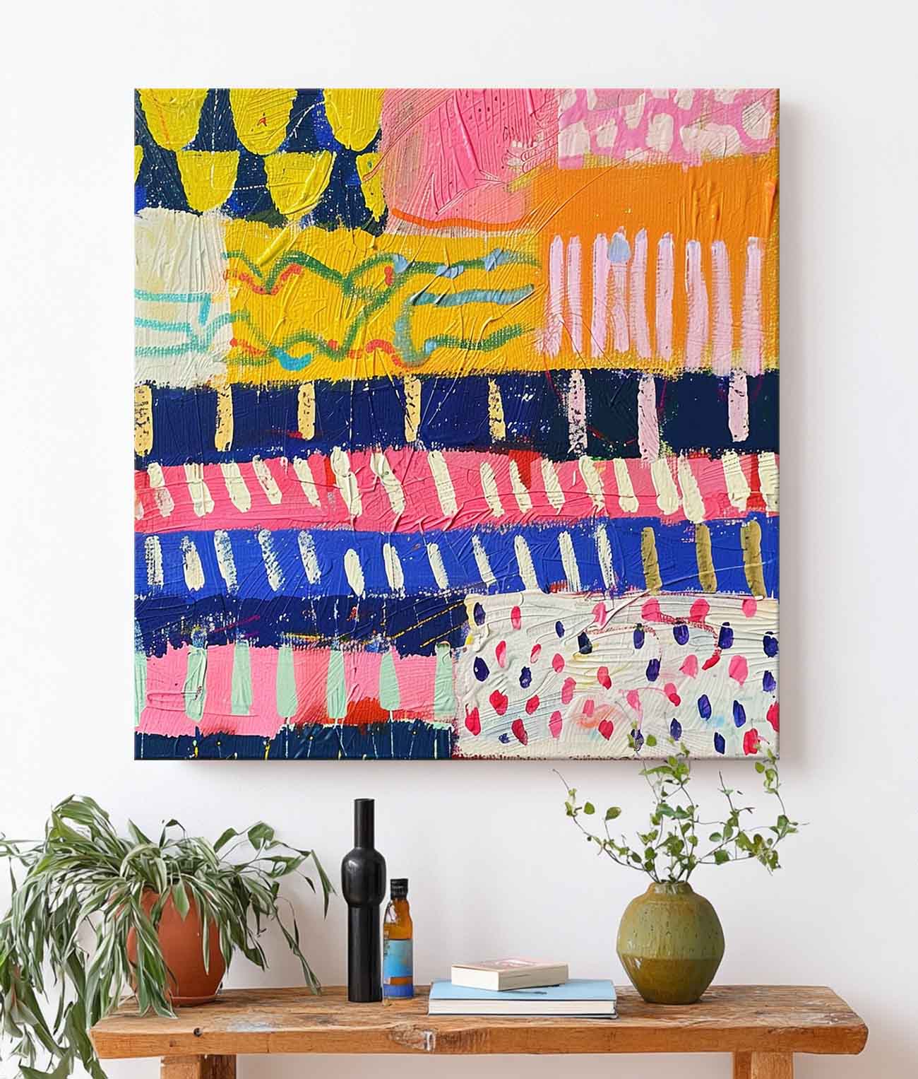 Wall Art Abstract Bohemian Mixed Media
