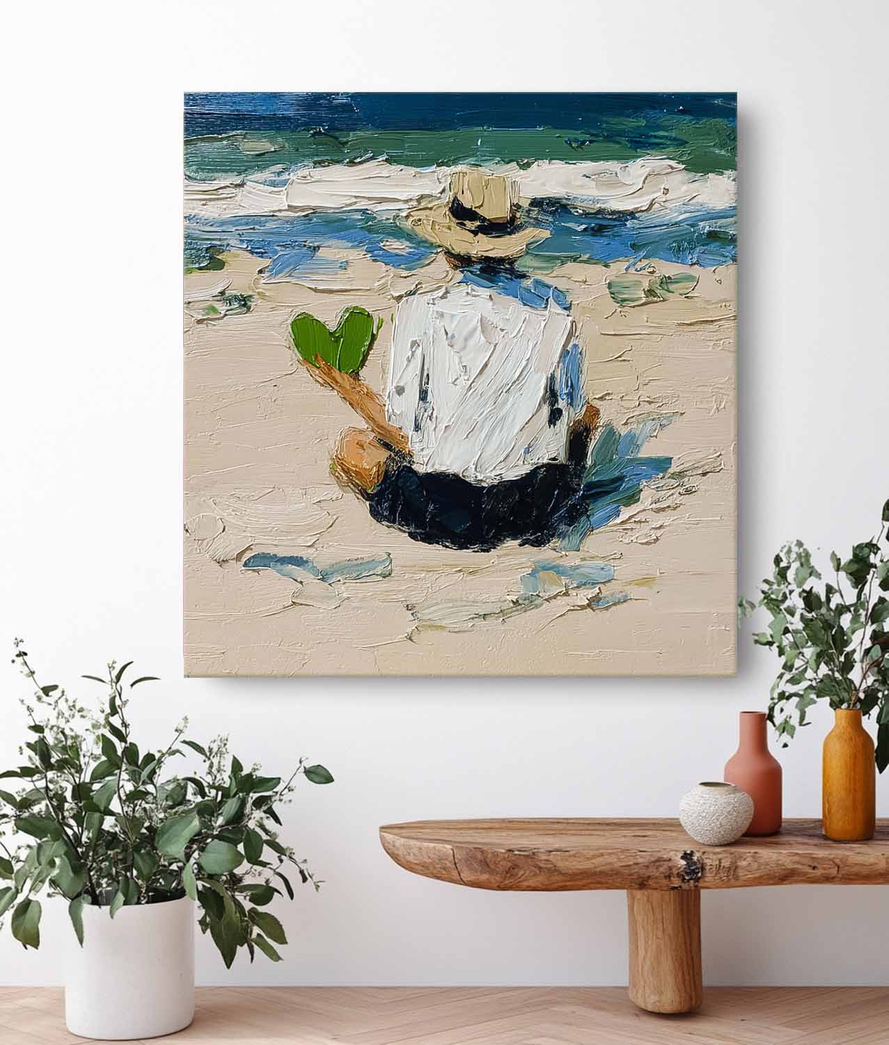 Wall Art Minimalist Impressionist Beach Figure
