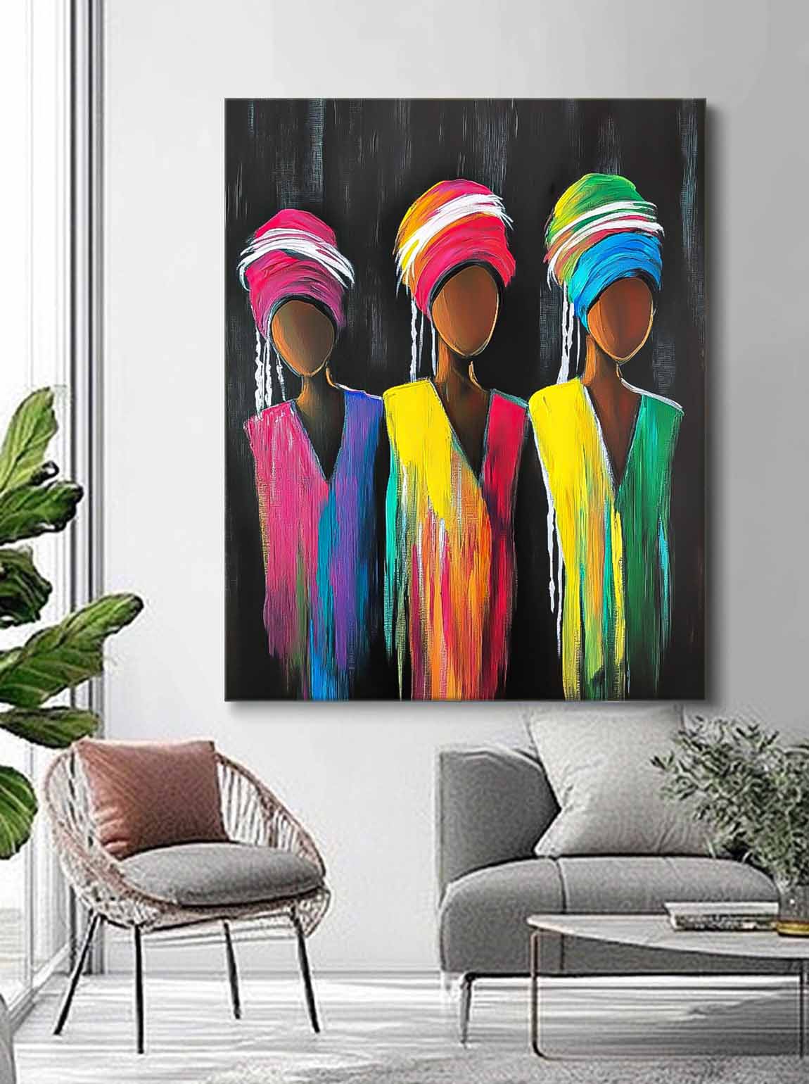 Wall Art People Maximalist Neon Rainbow