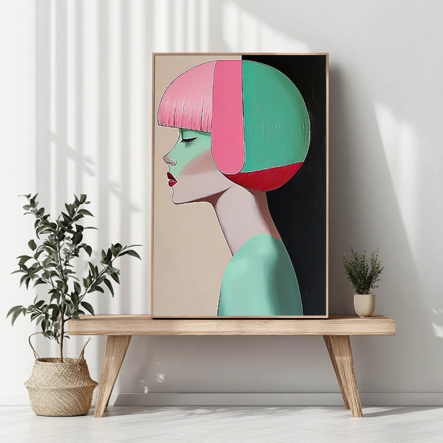 Geometric Color Block Female Portrait