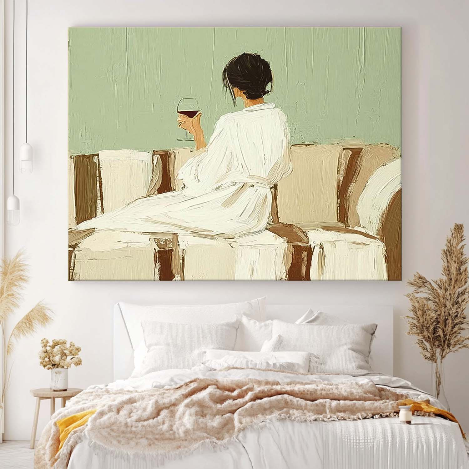Wall Art People Drinking Wine Retro Warm Fashion
