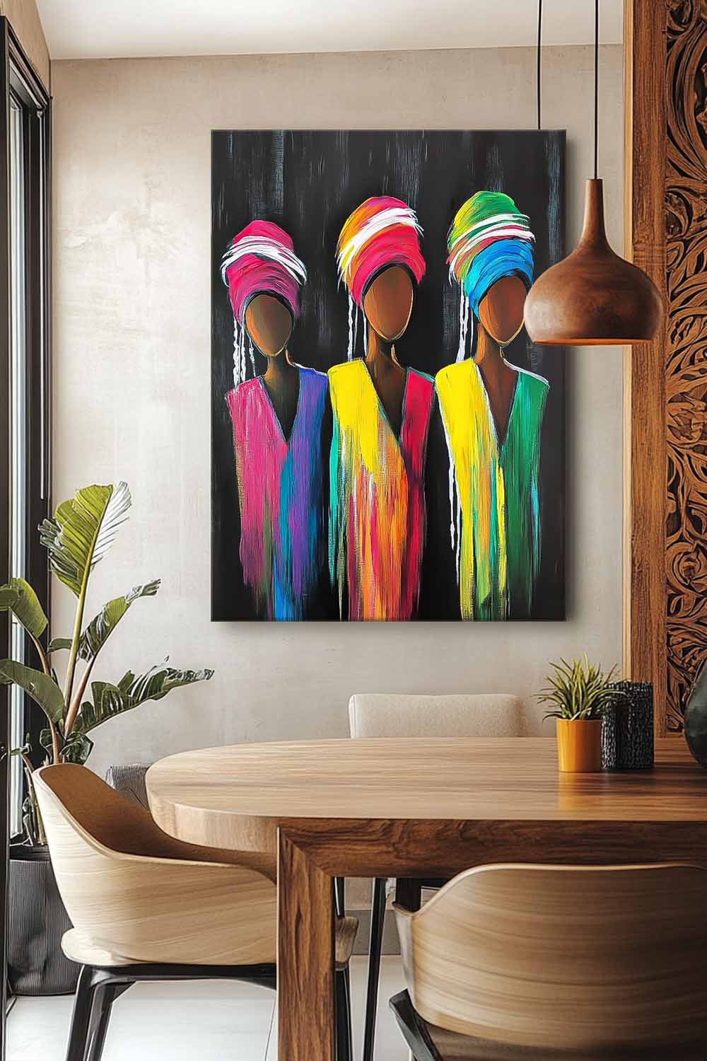Wall Art People Maximalist Neon Rainbow