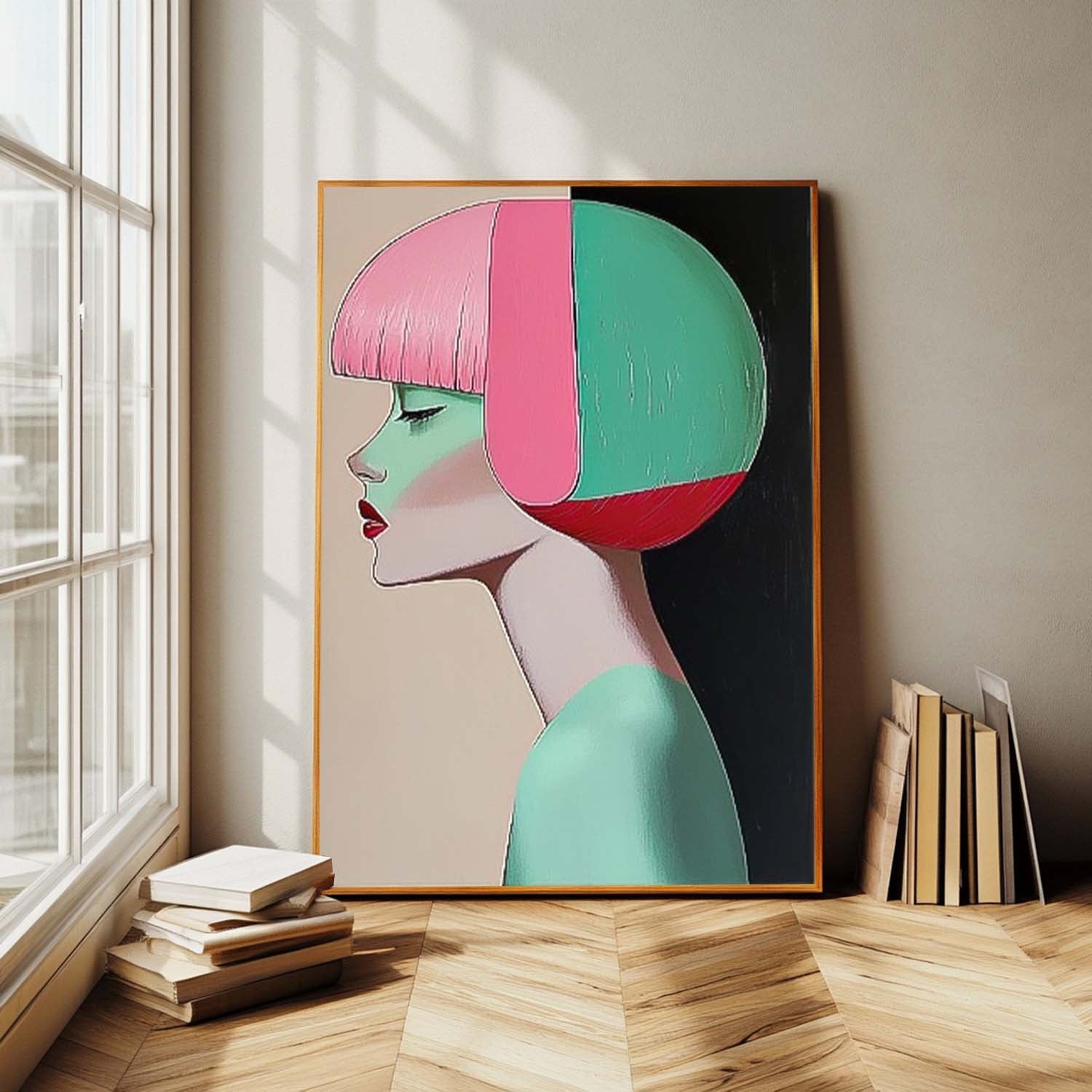 Geometric Color Block Female Portrait