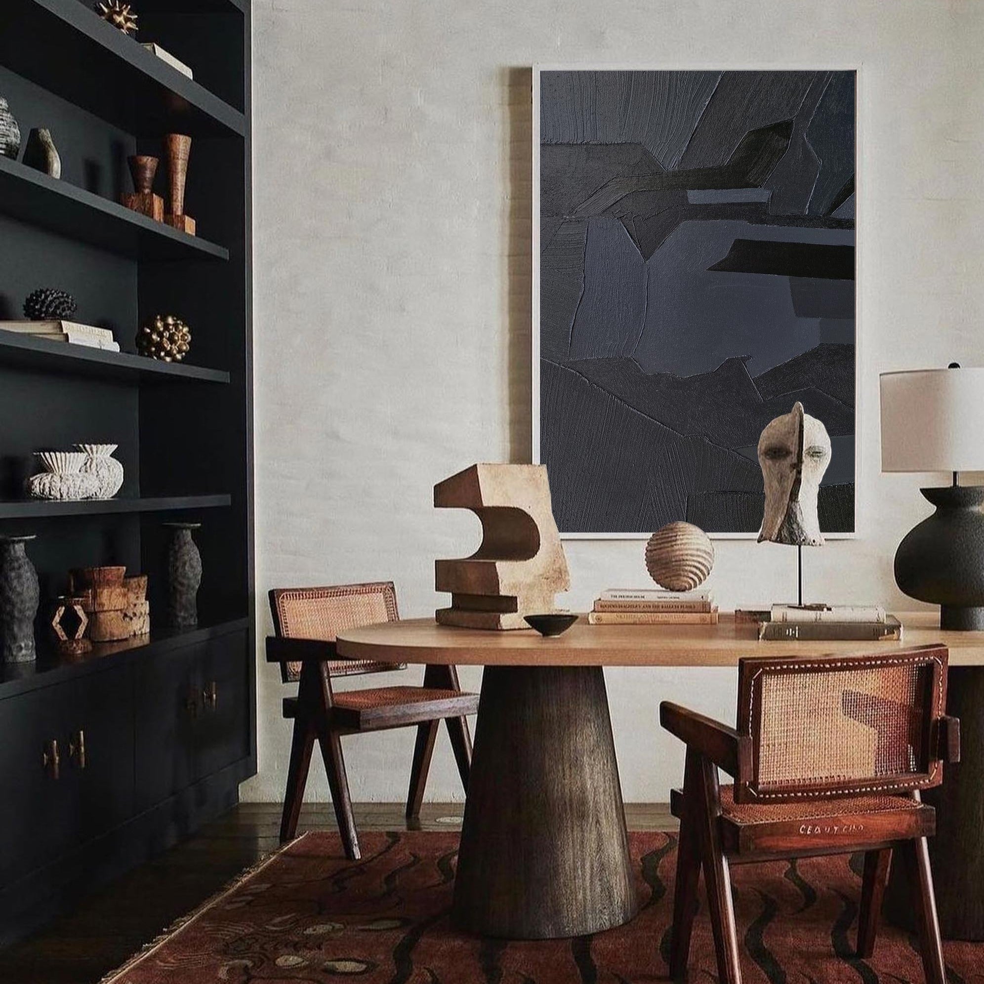 Black Abstract Painting ABAV214 - Neutralighting