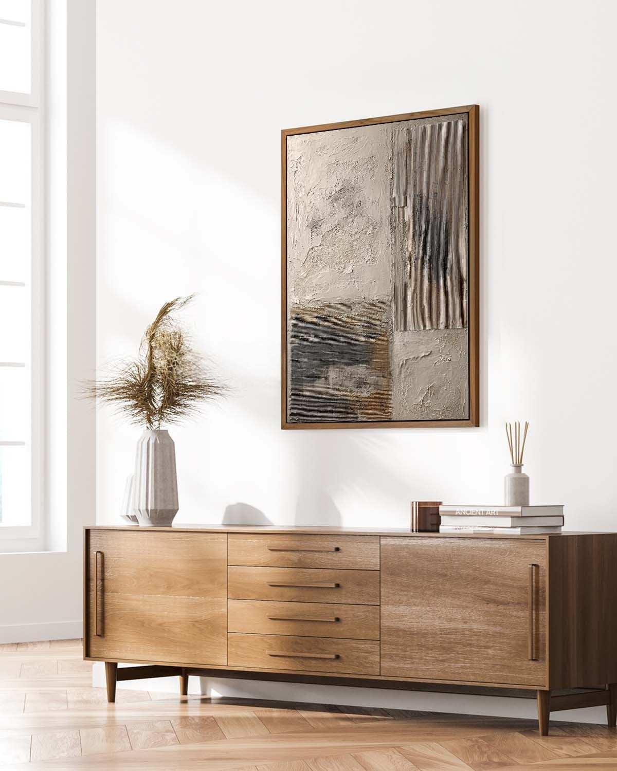 Wall Art Minimalist Textured Quadrant