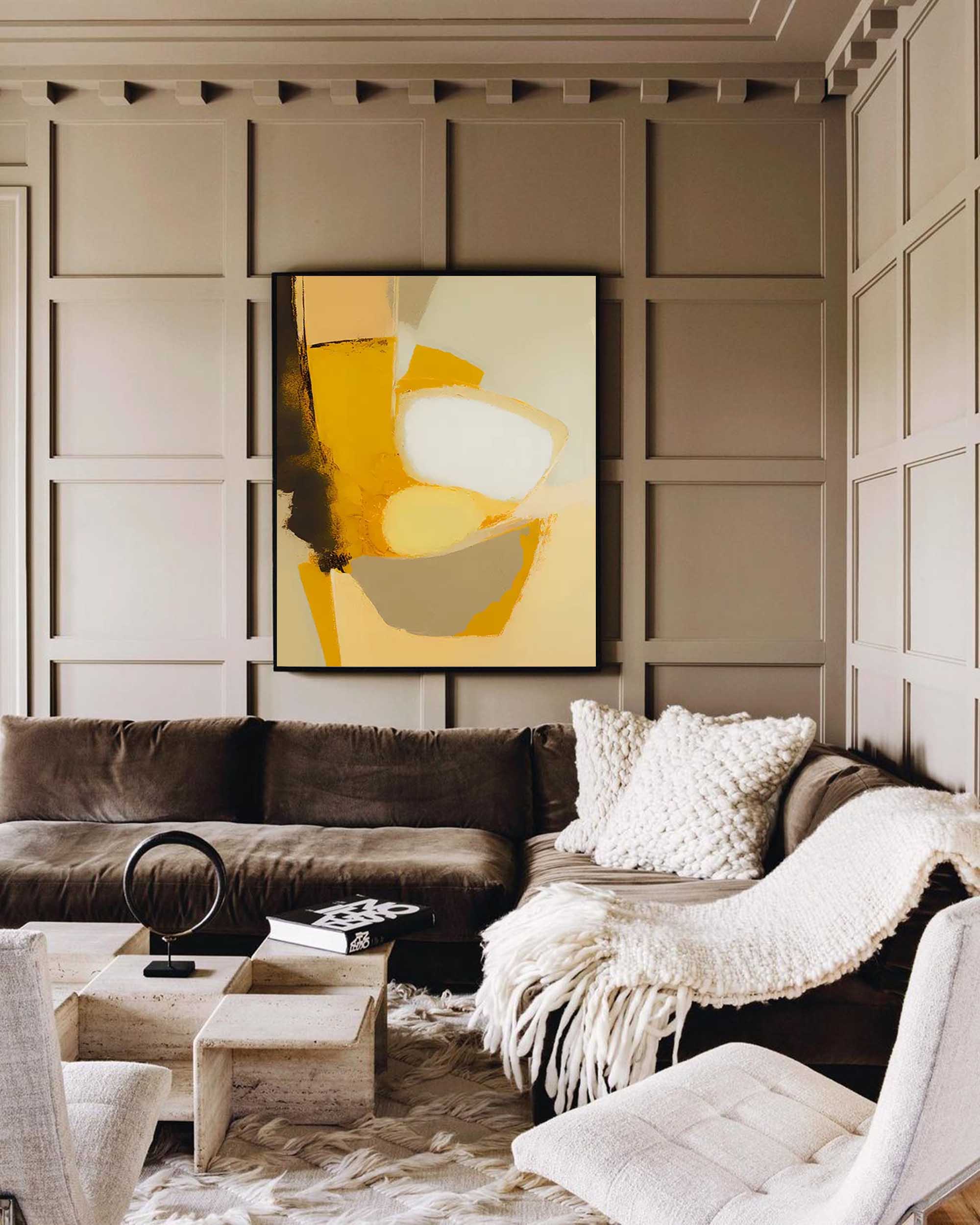Wall Art Abstract Minimalist Neutral Impasto