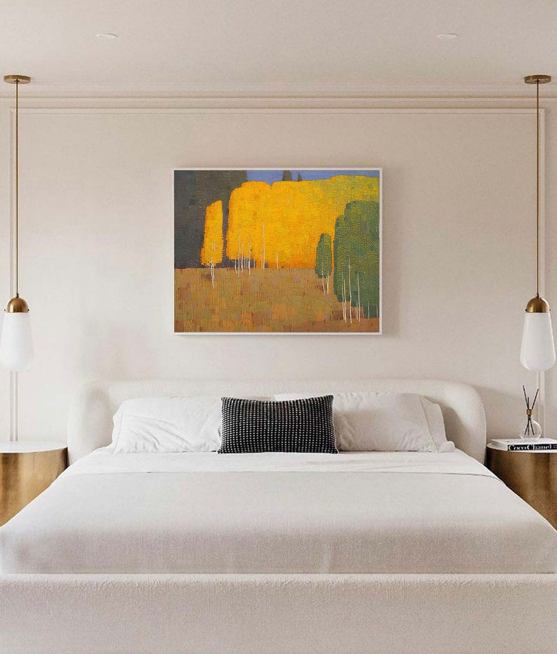 Golden Autumn Forest Landscape Canvas Wall Art