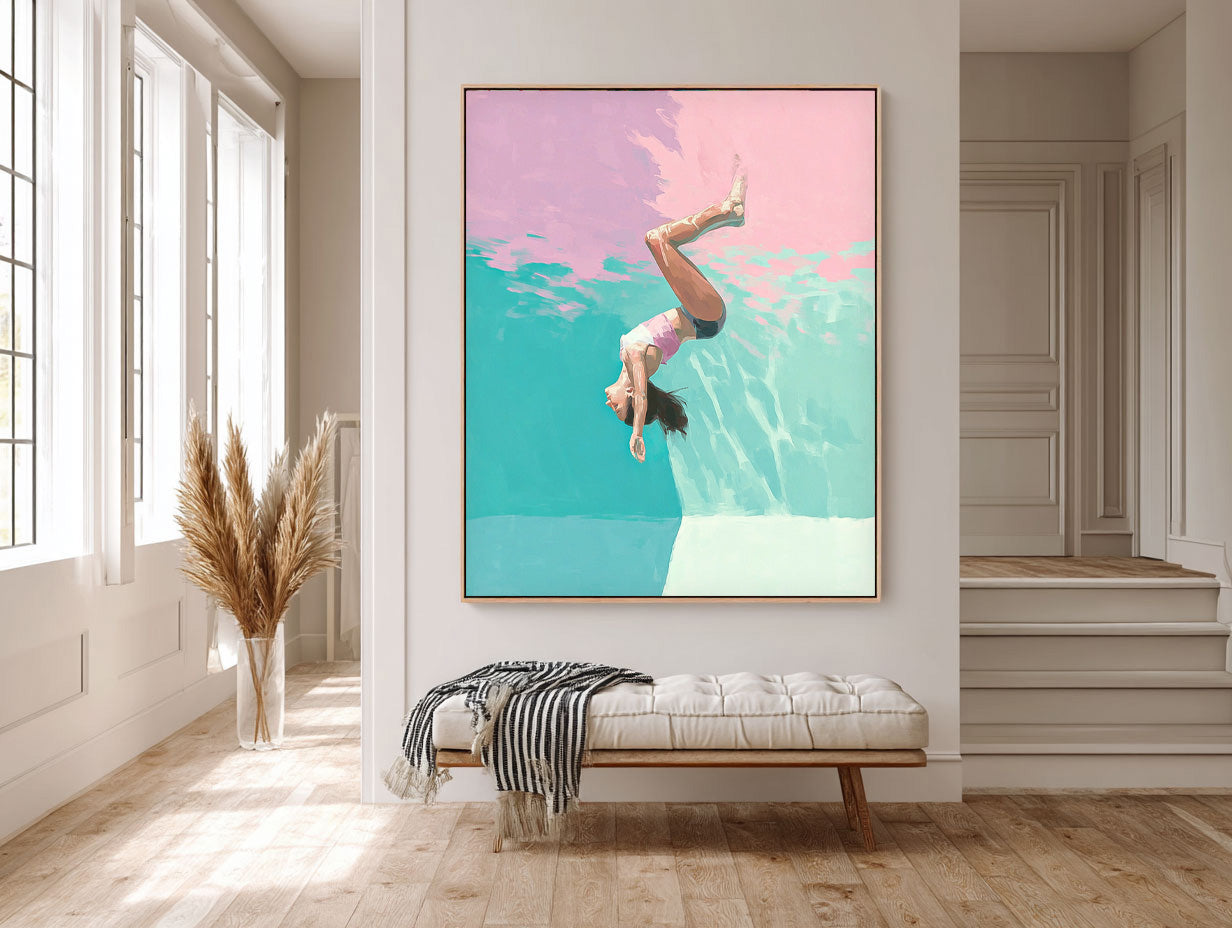 Wall Art Impasto People Vibrant Dynamic Scene