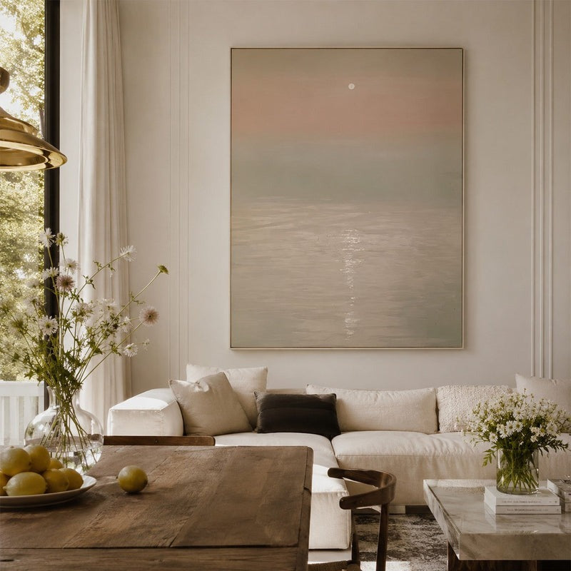 Wall Art Serene Moonlit Water Landscape Minimalist