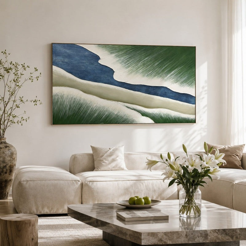 Wall Art Coastal Wave Gradient Texture Oil Painting