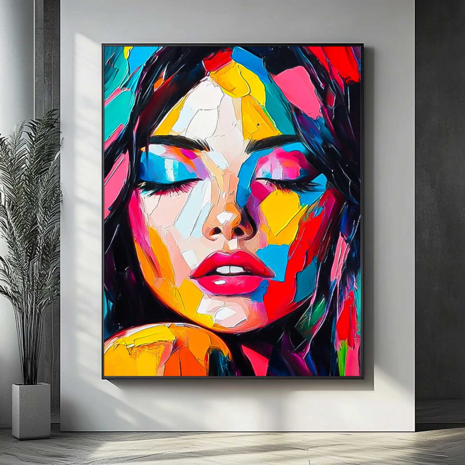 Wall Art People Maximalist Neon Color Block