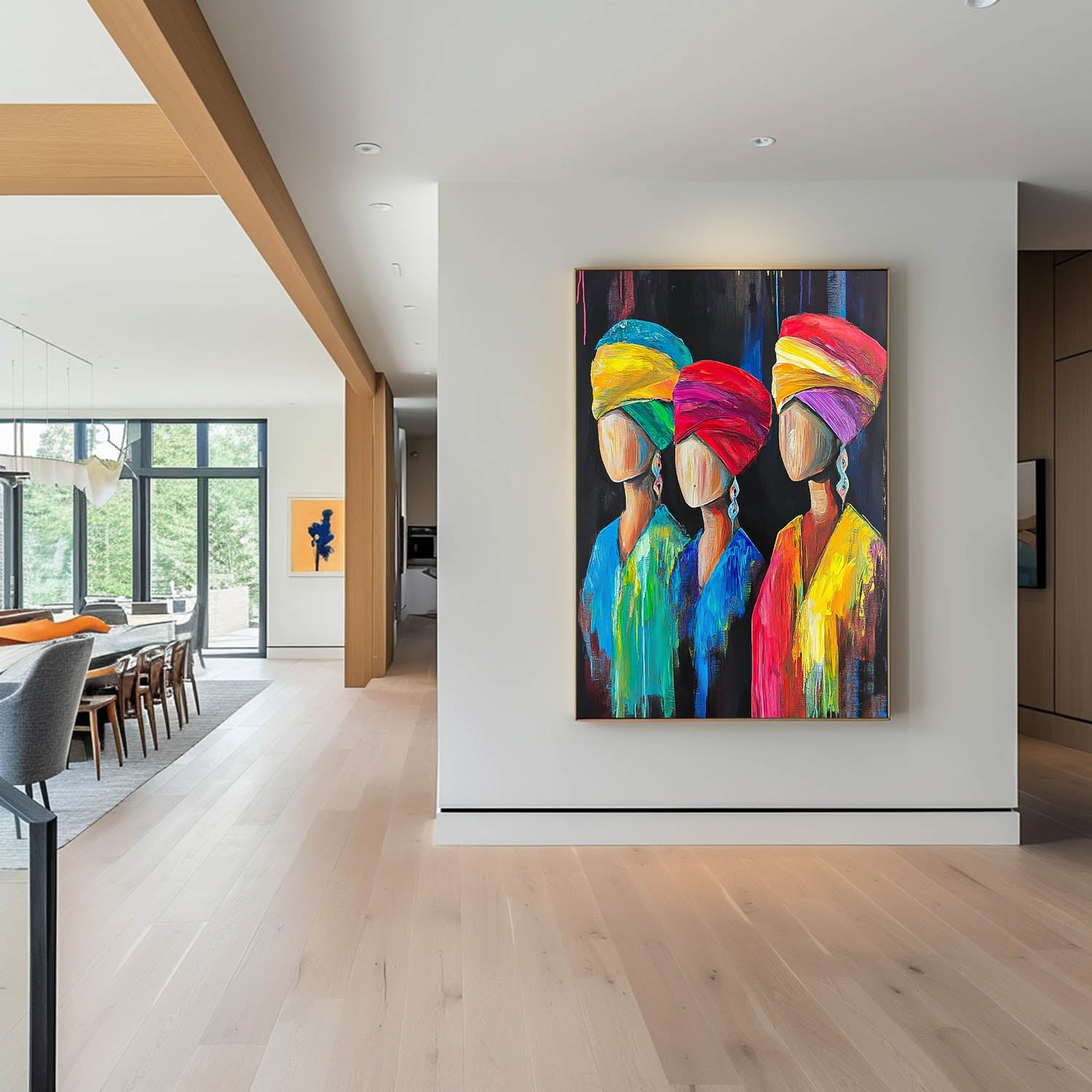 Wall Art People Abstract Geometric Headwrap