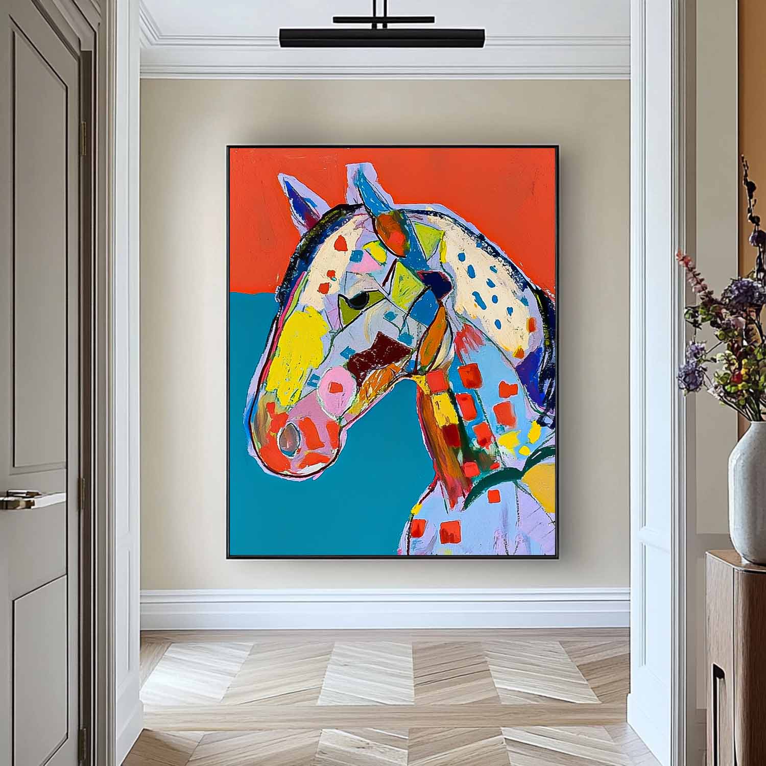 Wall Art Animal Geometric Patchwork Horse