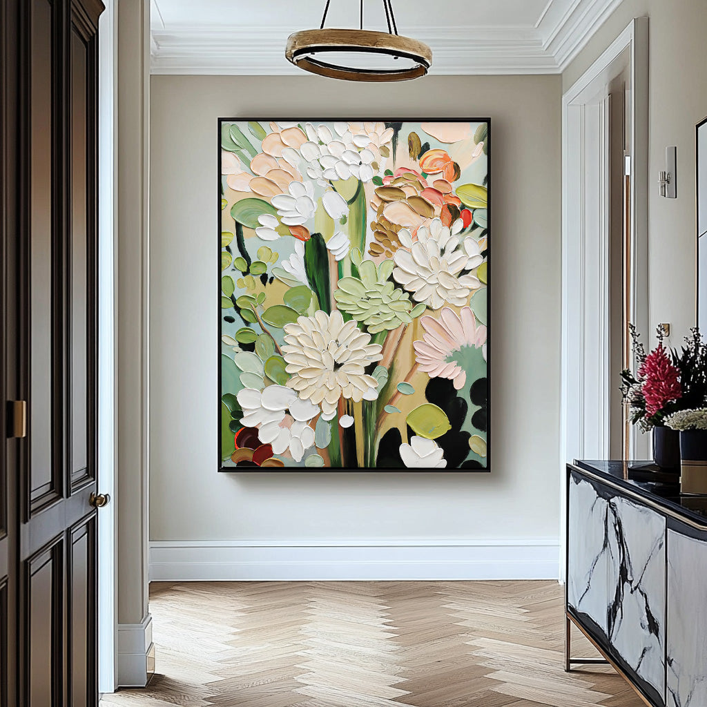 Wall Art Flower Impasto Modern Gentle Vibrant