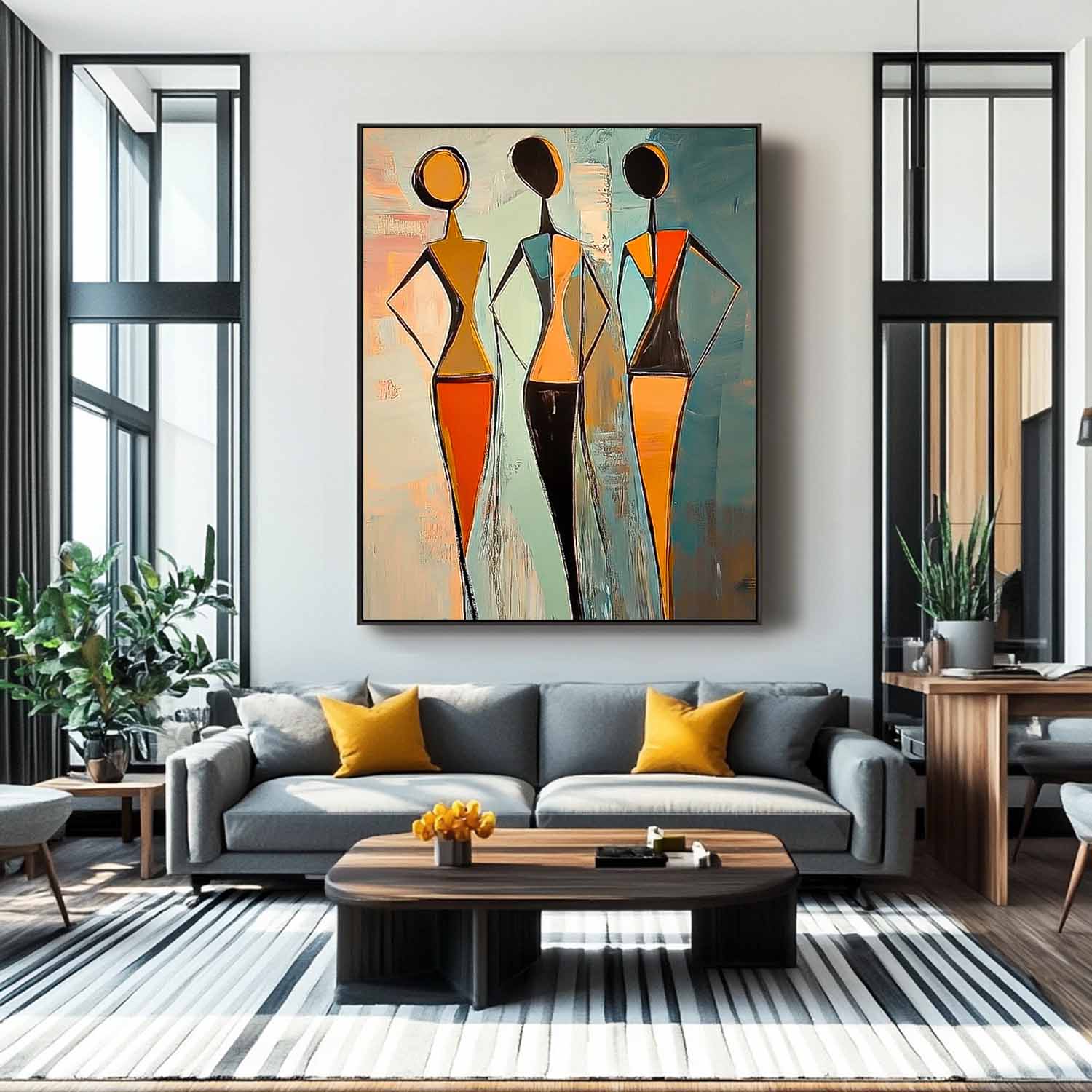 Wall Art People Minimalist Geometric Figure