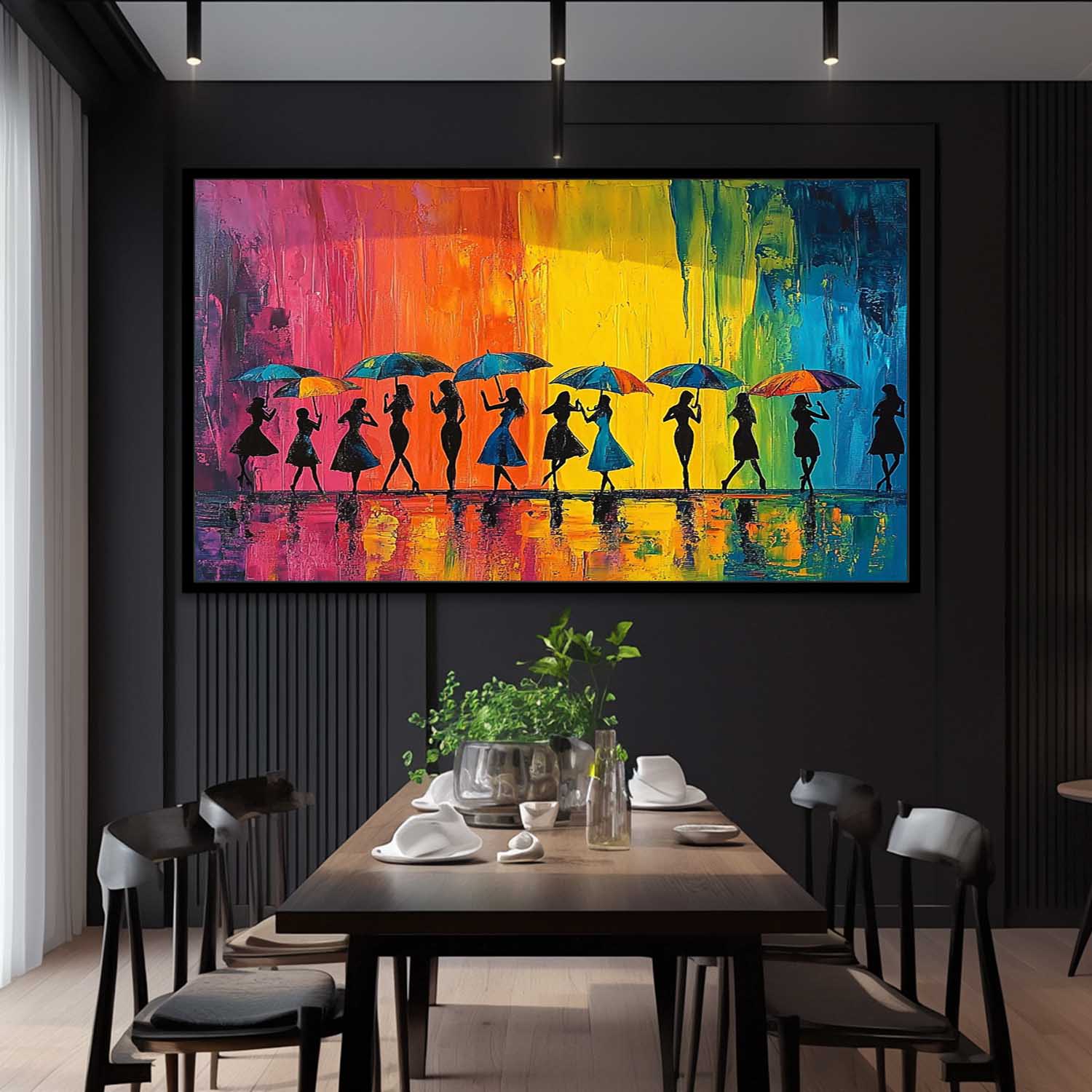 Wall Art People Joyful Energetic Silhouette