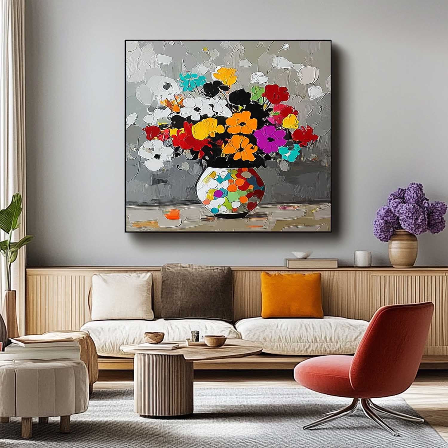Wall Art Flower Colorful Lyrical Soft Romantic