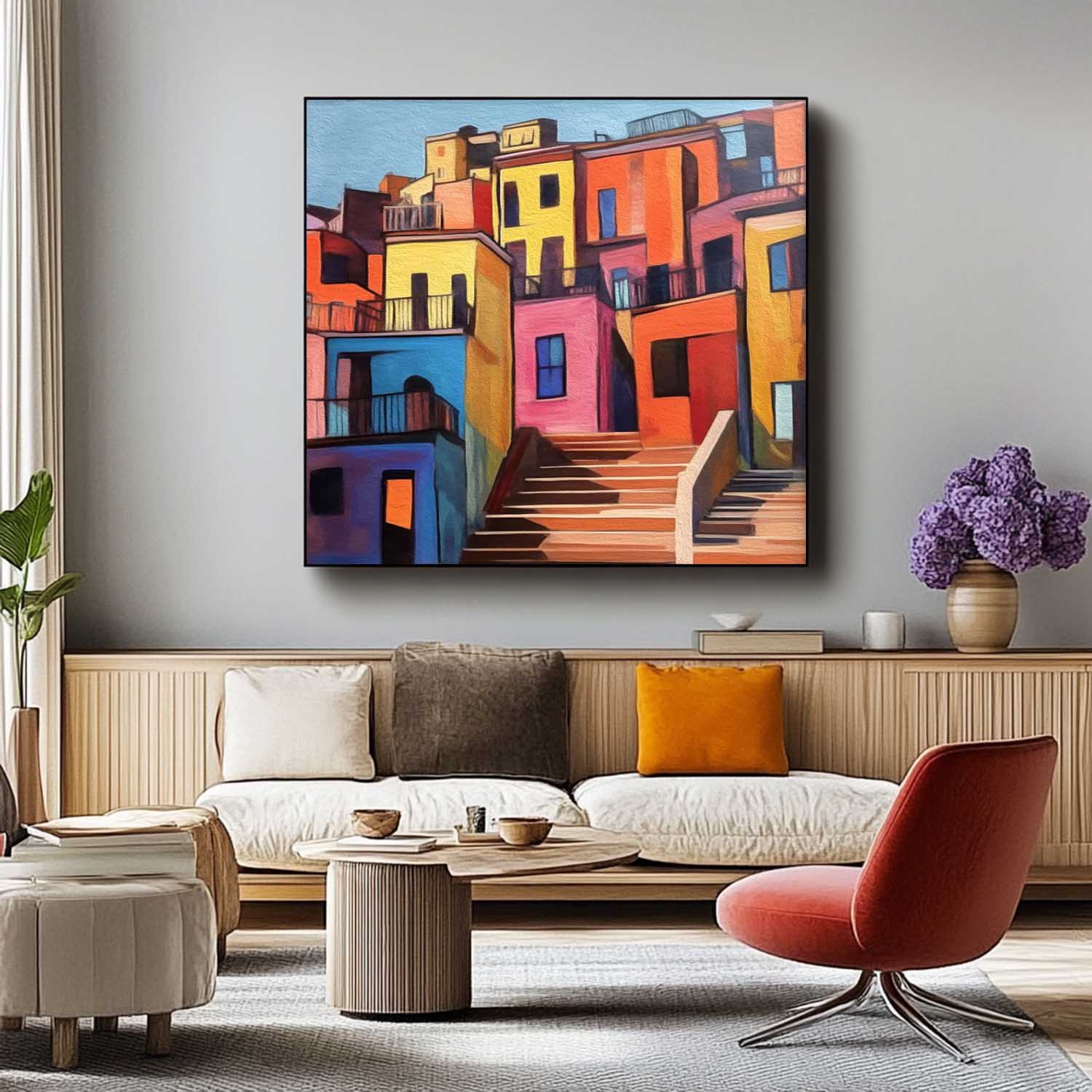 Wall Art Architecture Bright Cheerful Mediterranean