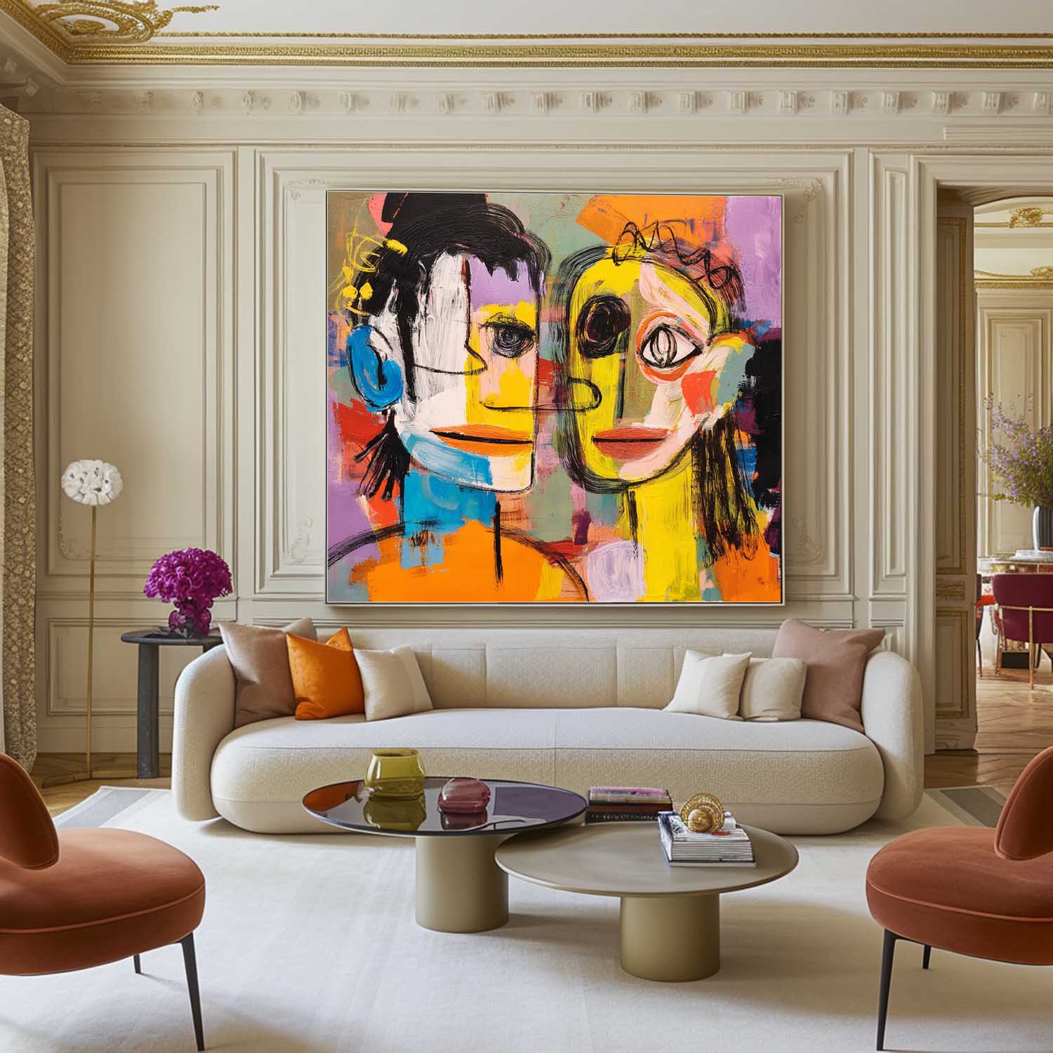 Wall Art People Cubist Scandinavian Bold Color